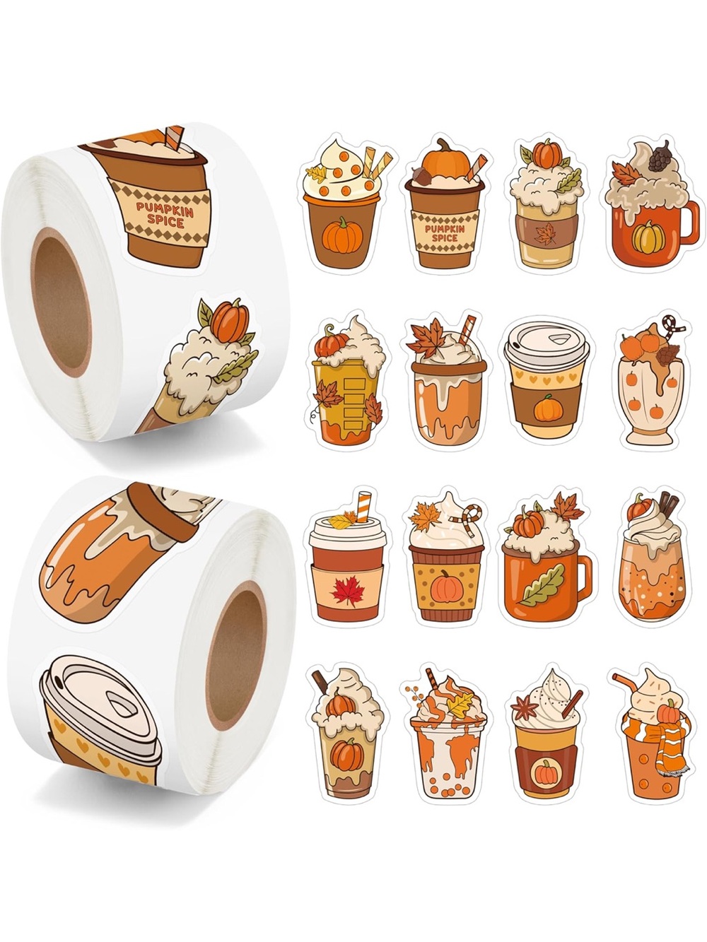 NEW!☕️50 PUMPKIN SPICE LATTE STICKERS